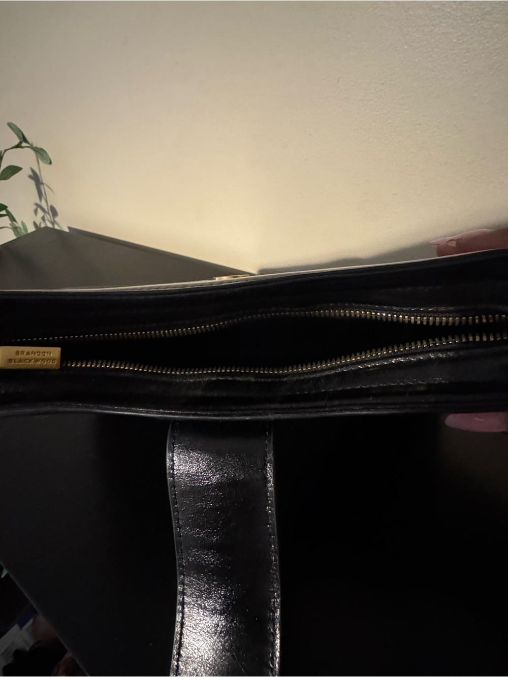 Brandon Blackwood Daphne Black Women's Shoulder Bag with Gold 'B' Accent - Picture 6 of 7